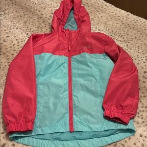 Eddie Bauer pink and blue girls wind breaker jacket size 7/8